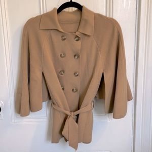 Camel-colored wool cape.  Just in time for fall!